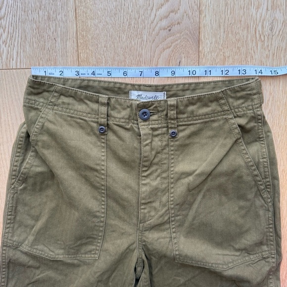 MADEWELL THE PERFECT VINTAGE WIDE LEG UTILITY EDITION OLIVE GREEN -27 - Picture 14 of 17